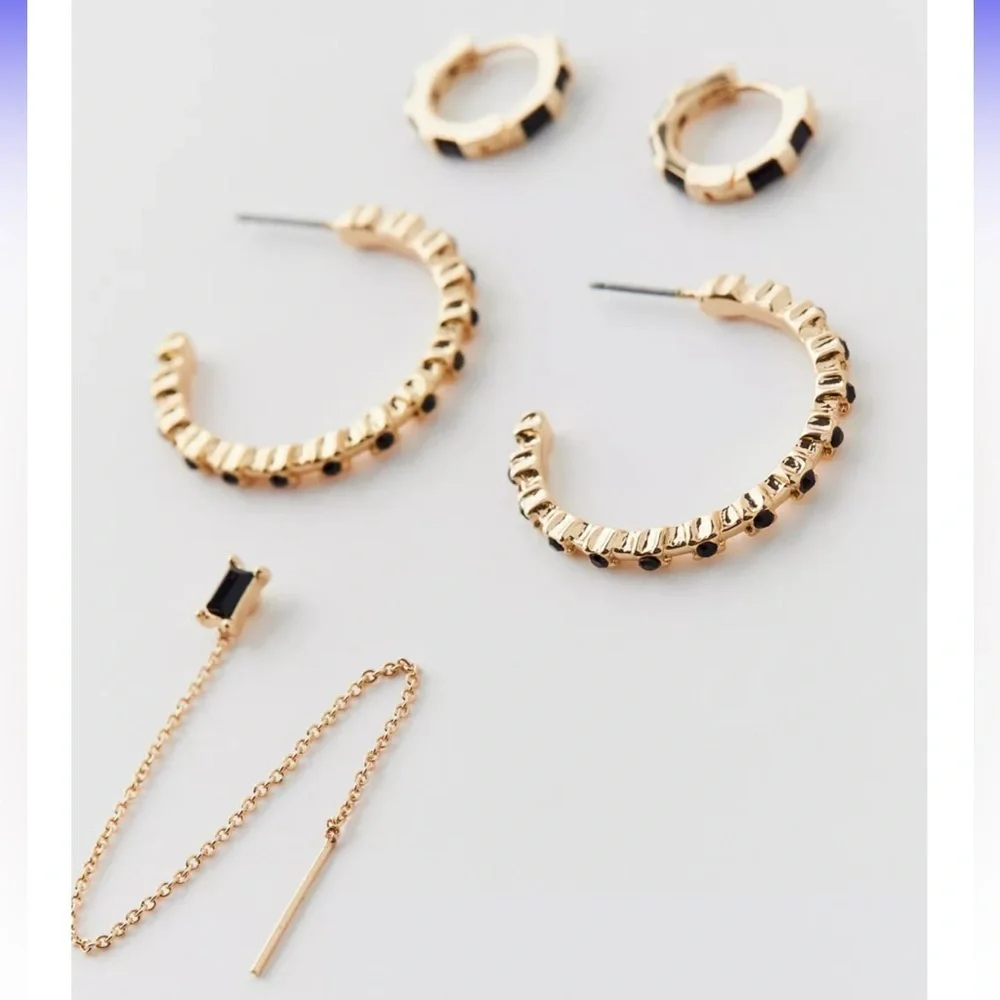 NWT Urban Outfitters Delicate Rhinestone Earring Set of Three